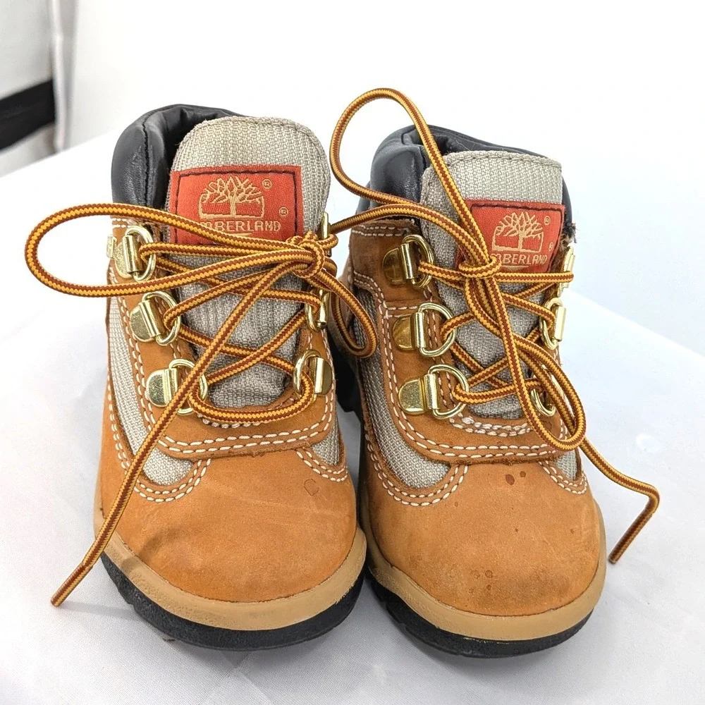 Timberland Toddler Boots Wheat Leather Hiking Lace Up Size‎ 5 Kids